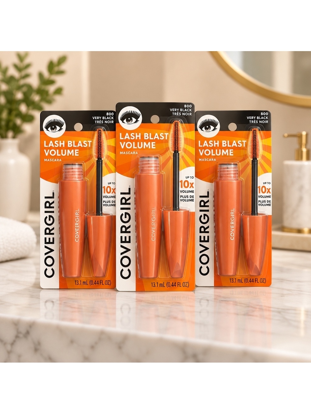 Set of 3 New Covergirl Lash Blast Volume Mascara Very Black